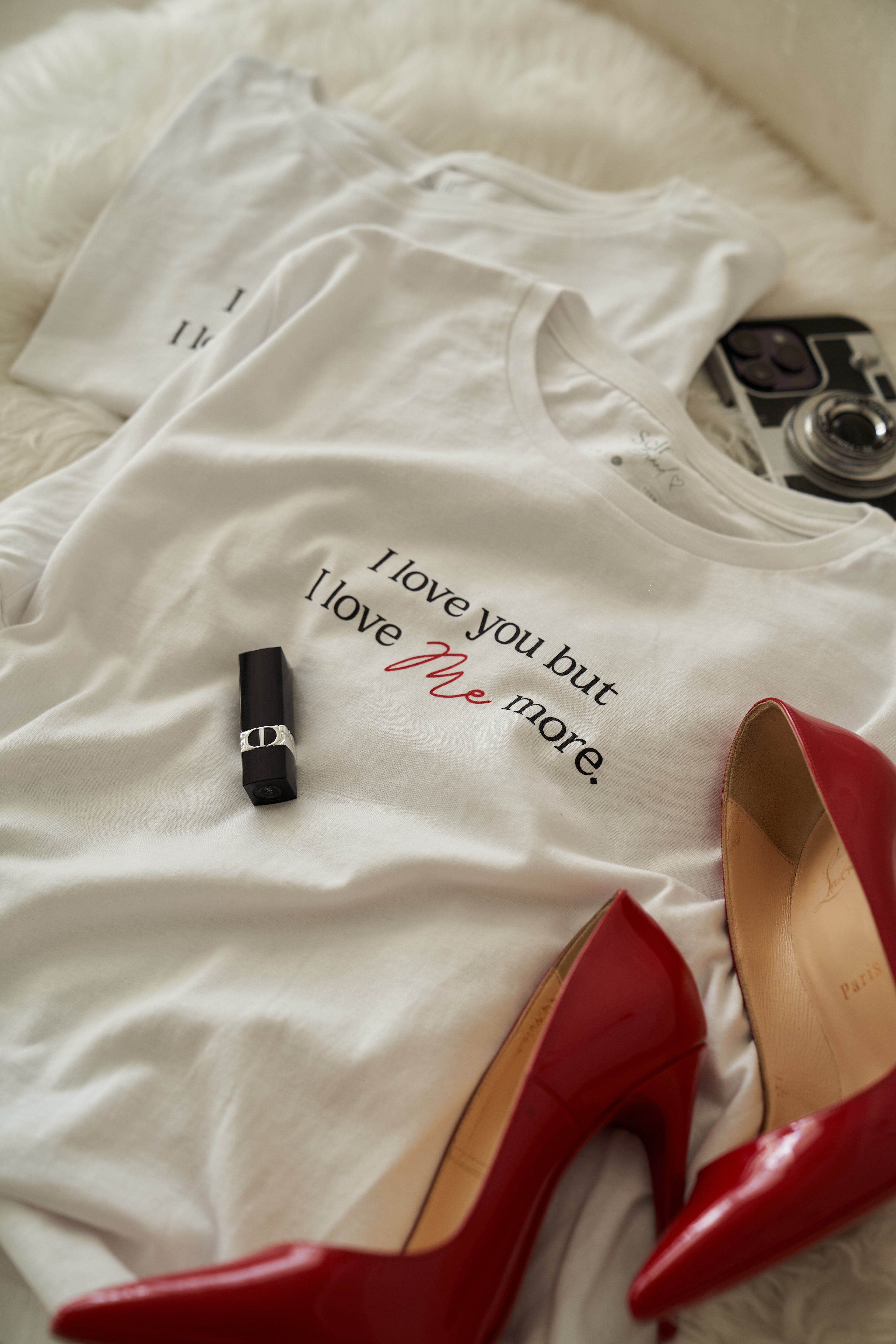 “I love you but I love me more” T-shirt in White