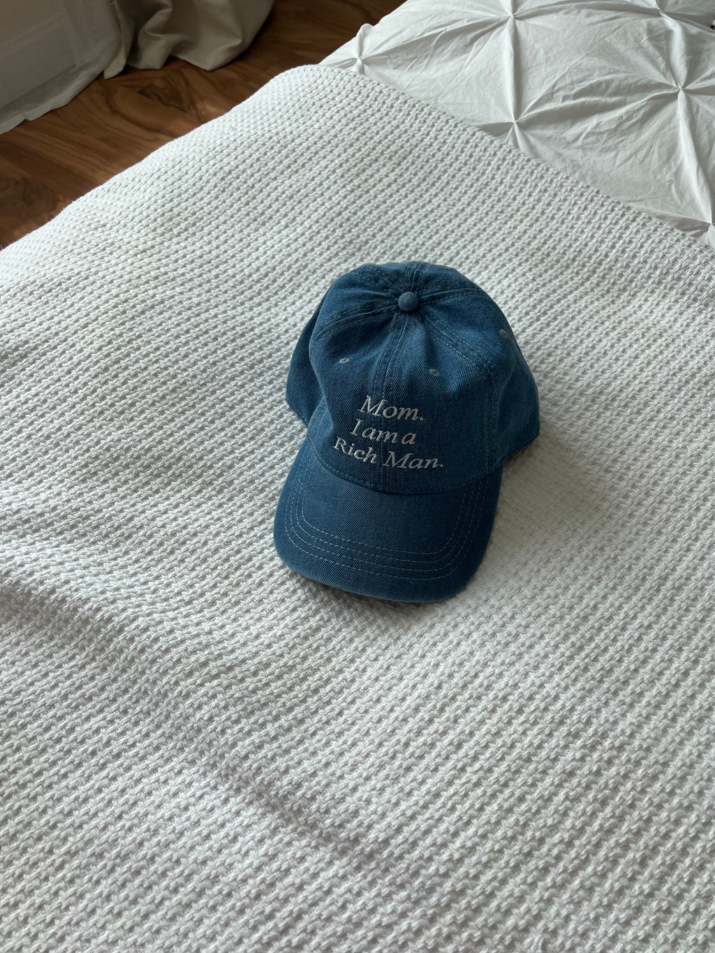 “Mom, I am a rich man” Hat in Navy Blue